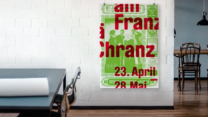 programm gestaltung werbekampange am franz ae chranz schwyzer theaterbühne plakat