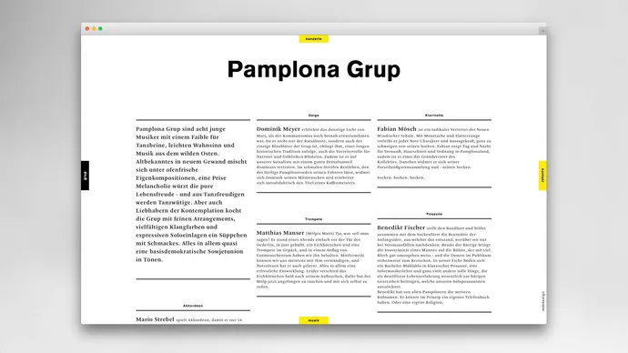 pamplona grup band musik zuerich artwork digipack webdesign ui ux 1 4