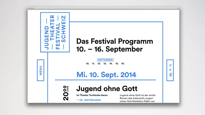 fanfaluca jugend theater festival schweiz aarau corporate design webdesign ui ux desktop
