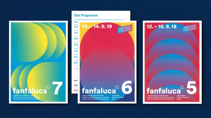 fanfaluca jugend theater festival schweiz aarau corporate design programm flyer