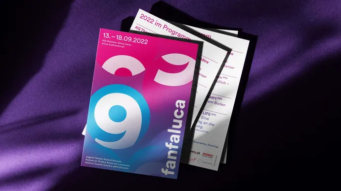 fanfaluca jugend theater festival schweiz aarau corporate design faltplakat flyer