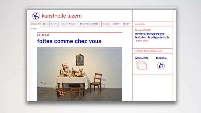 Equipe visuelle luzern emmenbruecke agentur grafik design kunsthalle luzern kunst corporate design blau rot webdesign