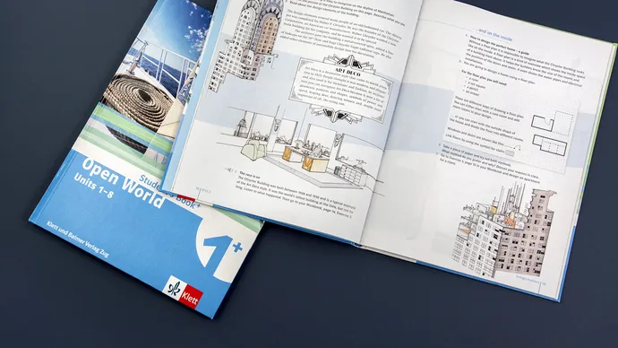 Equipe visuelle luzern emmenbruecke agentur grafik design klett und balmer openworld lehrmittel editorial buch schule englisch 13