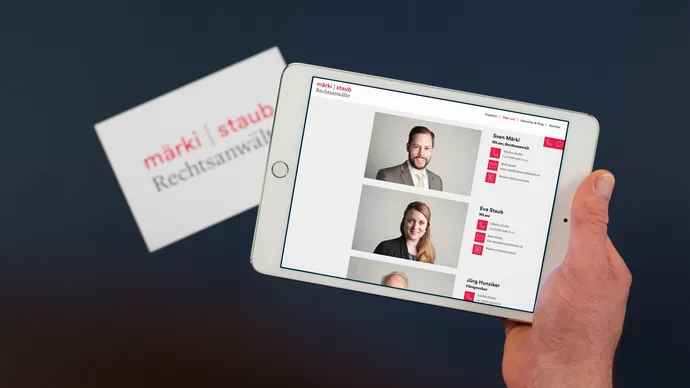 Equipe visuelle luzern emmenbruecke agentur grafik design maerki staub rechtsanwaelte herzogenbuchsee corporate design logo briefschaft visitenkarte webdesign 3