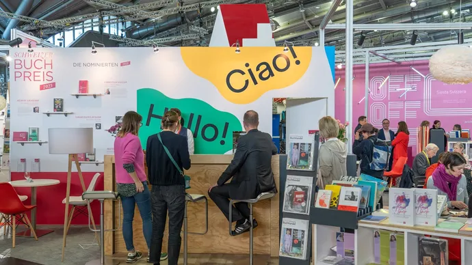 Equipe visuelle luzern emmenbruecke agentur grafik design sbvv schweizer buchhandels und verlags verband schweizer messestand frankfurter buchmesse 1